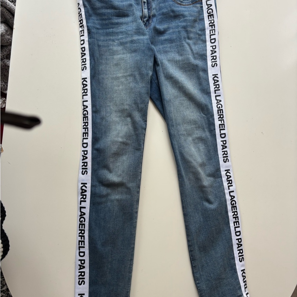 Karl Lagerfeld Denim Jeans with Logo Stripes
